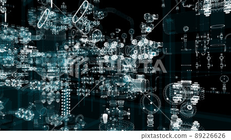 Particle hologram industrial equipment, valves, pipes and sensors 89226626
