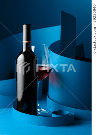 Bottle and glass of red wine. Bottle and glass of red wine. 89226940