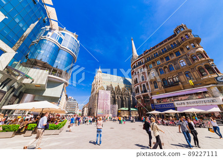 Vienna Stephen's Cathedral and the streets of Kärntner Street * Some soft focus 89227111