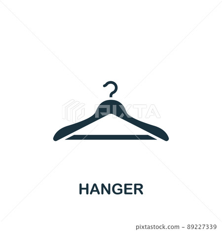 Hanger icon. Monochrome simple Clothes icon for templates, web design and infographics Hanger icon. Monochrome simple Clothes icon for templates, web design and infographics 89227339