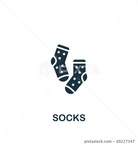 Socks icon. Monochrome simple Clothes icon for templates, web design and infographics 89227347