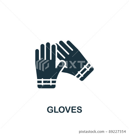 Gloves icon. Monochrome simple Clothes icon for templates, web design and infographics 89227354