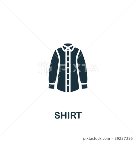 Shirt icon. Monochrome simple Clothes icon for templates, web design and infographics Shirt icon. Monochrome simple Clothes icon for templates, web design and infographics 89227356