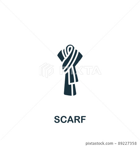 Scarf icon. Monochrome simple Clothes icon for templates, web design and infographics Scarf icon. Monochrome simple Clothes icon for templates, web design and infographics 89227358