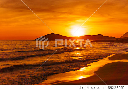 Sunset over sea, Calblanque beach, spain Sunset over sea, Calblanque beach, spain 89227661
