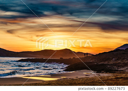 Sunset over sea, Calblanque beach, spain Sunset over sea, Calblanque beach, spain 89227673