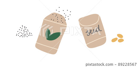Vegetarian seeds. Healthy food. Vector art illustration. Cartoon flat style. Vegetarian seeds. Healthy food. Vector art illustration. Cartoon flat style. 89228567