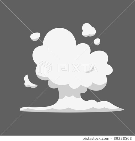 Cartoon smoke cloud. Comic stem effect. Vector fog silhouette set 89228568