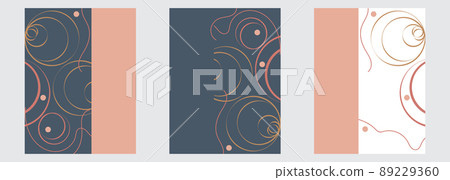Set of three modern minimalistic geometric backgrounds templates with abstract shapes for social networks and advertising 89229360
