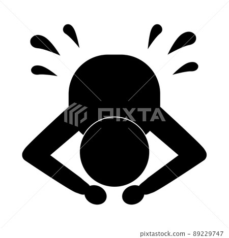 The icon of a person who apologizes for dogeza. Image of apology and remorse. The icon of a person who apologizes for dogeza. Image of apology and remorse. 89229747