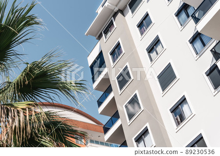 Bottom view of part of an apartment building in Turkey. Bottom view of part of an apartment building in Turkey. 89230536