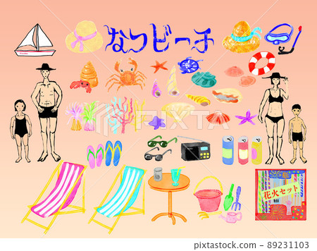 夏季海灘沐浴 89231103