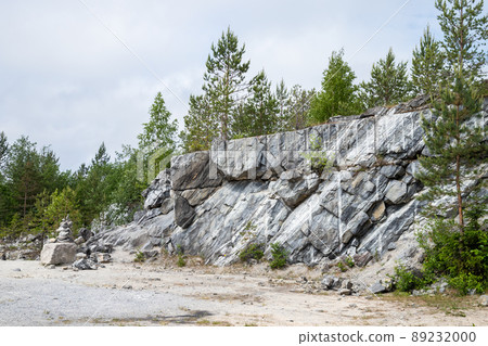 Landscape of former marble quarry on a daytime Landscape of former marble quarry on a daytime 89232000