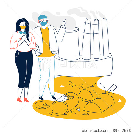Air and water pollution - modern flat design style illustration Air and water pollution - modern flat design style illustration 89232658
