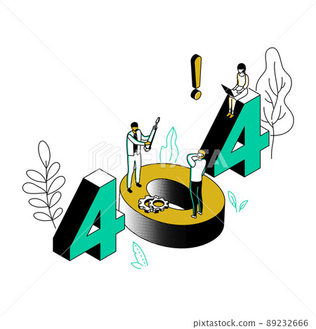 Error 404 page - modern line isometry design style illustration Error 404 page - modern line isometry design style illustration 89232666