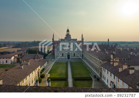 Awesome view of Certosa di Pavia at morning 89232787