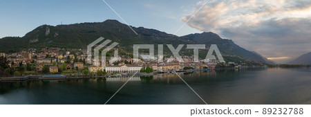 Panorama of all Lovere city and Iseo lake at sunrise Panorama of all Lovere city and Iseo lake at sunrise 89232788