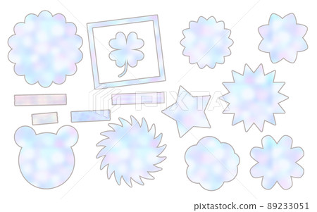 Light blue and purple gradation fantastic geometric pattern set Light blue and purple gradation fantastic geometric pattern set 89233051