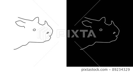 Simple and minimalistic rhino head illustration logo Simple and minimalistic rhino head illustration logo 89234329