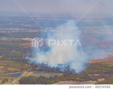 High angle view of the forest burning in Medicine Park 89234568