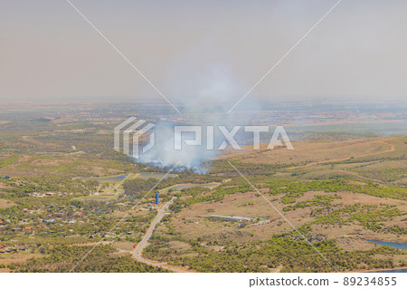 High angle view of the forest burning in Medicine Park 89234855