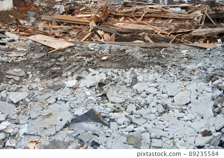 Debris from the demolition work of the house 89235584