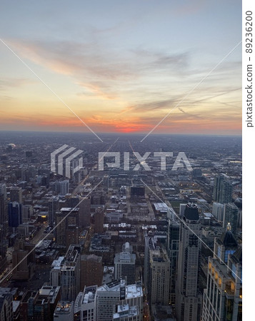 Sunset from a Chicago building 89236200