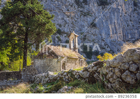 Abandoned historic church of St. George near the town of Kotor. Montenegro Abandoned historic church of St. George near the town of Kotor. Montenegro 89236358