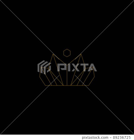 Modern and elegant gold crown precious stones logo 89236725