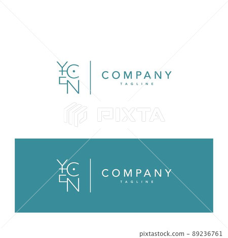 Cool and modern logo initials YECN design 89236761