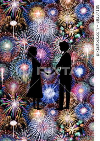 Image material for fireworks, summer, dates, confessions, proposals, and marriage. 89237189