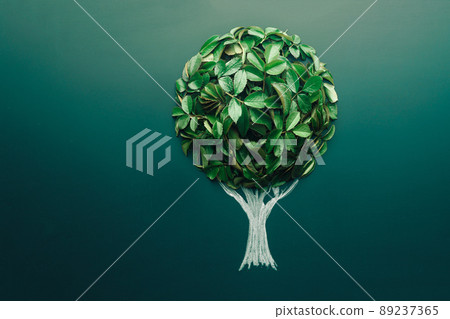 Earth day concept. Ecology symbol green tree in the form of a earth globe. World environment day 89237365