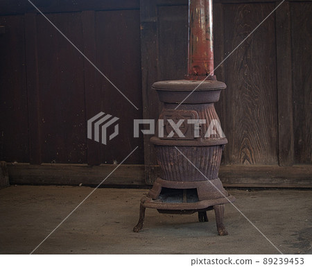 Old iron potbelly stove 89239453