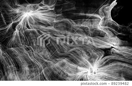 Abstract wave of digital weave lines connecting network dots and dark background Abstract wave of digital weave lines connecting network dots and dark background 89239482