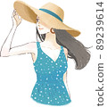 A woman wearing a straw hat 89239614