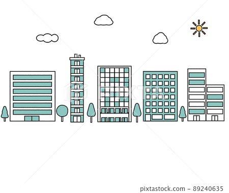 現代城市景觀的插圖集、建築、辦公區、辦公樓簡單繪製 現代城市景觀的插圖集、建築、辦公區、辦公樓簡單繪製 89240635