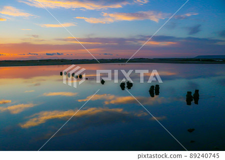 Gamo Tidal Flat at sunrise (Sendai City, Miyagi Prefecture) Gamo Tidal Flat at sunrise (Sendai City, Miyagi Prefecture) 89240745