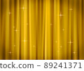 Illustration background material (with vector) of a luxurious glittering golden curtain in the spotlight 89241371