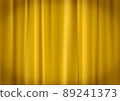 Illustration background material (with vector) of a luxurious golden curtain in the spotlight 89241373