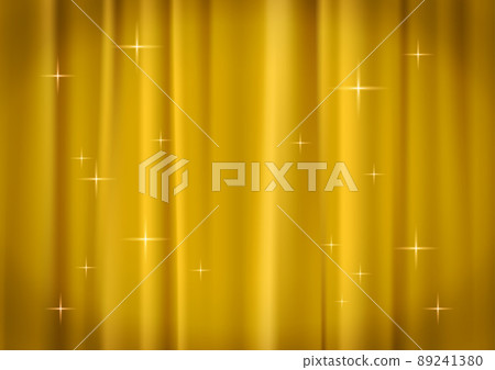 Illustration background material (with vector) of a luxurious glittering golden curtain in the spotlight 89241380
