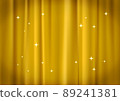 Illustration background material (with vector) of a luxurious glittering golden curtain in the spotlight 89241381