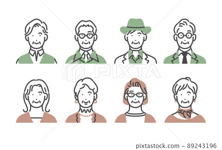Senior male and female character avatar 89243196
