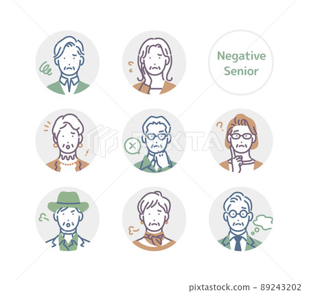 Negative senior circle icon 89243202