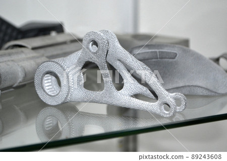 Models printed on 3D printer. Gray objects printed on 3D printer made plastic Models printed on 3D printer. Gray objects printed on 3D printer made plastic 89243608