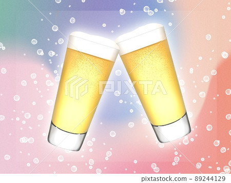 Illustration material toast with fashionable glass beer 89244129
