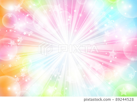 Rainbow color fluffy concentrated line background 89244528