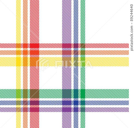 Rainbow Plaid Tartan Checkered Seamless Pattern 89244640
