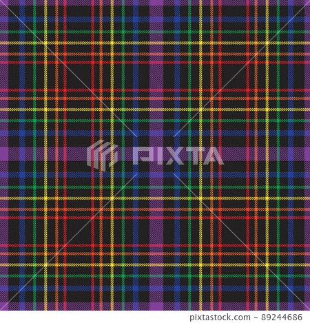 Rainbow Plaid Tartan Checkered Seamless Pattern 89244686