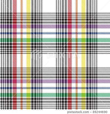 Rainbow Plaid Tartan Checkered Seamless Pattern 89244690