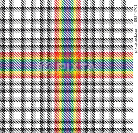 Rainbow Plaid Tartan Checkered Seamless Pattern 89244701